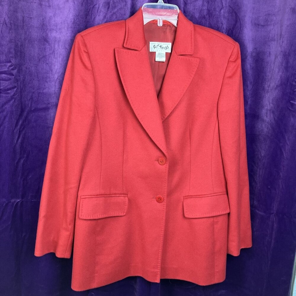 10 Saks Fifth Ave Red Cashmere Jacket Business